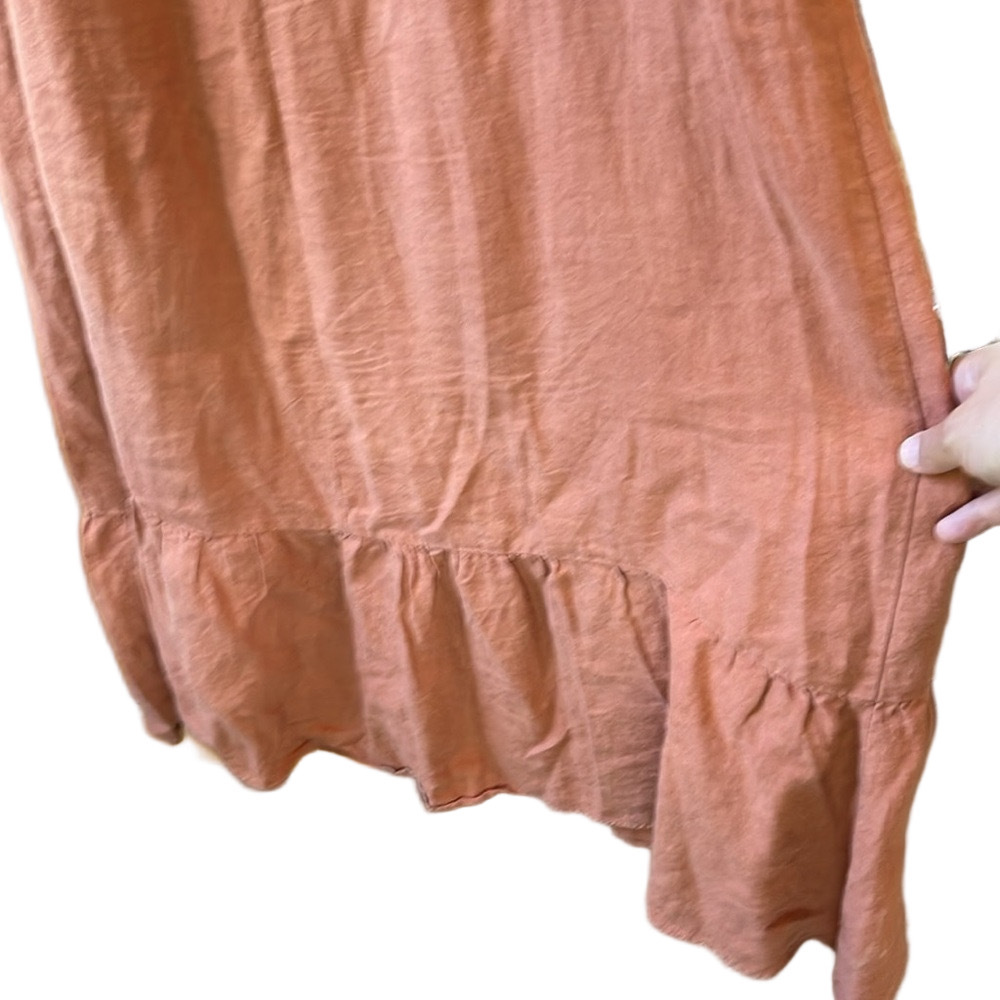 Arkitaip - Gerda Ruffled Slip Dress - Tangerine - M - 100% Linen - Picture 15 of 15